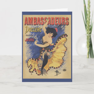 Vintage Art Nouveau Dancer French Poster Card