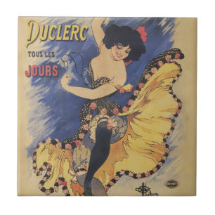 Vintage Art Nouveau Dancer French Poster Tile
