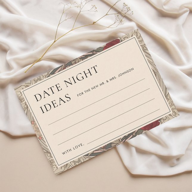 Vintage Art Nouveau Date Night Ideas Card (Creator Uploaded)