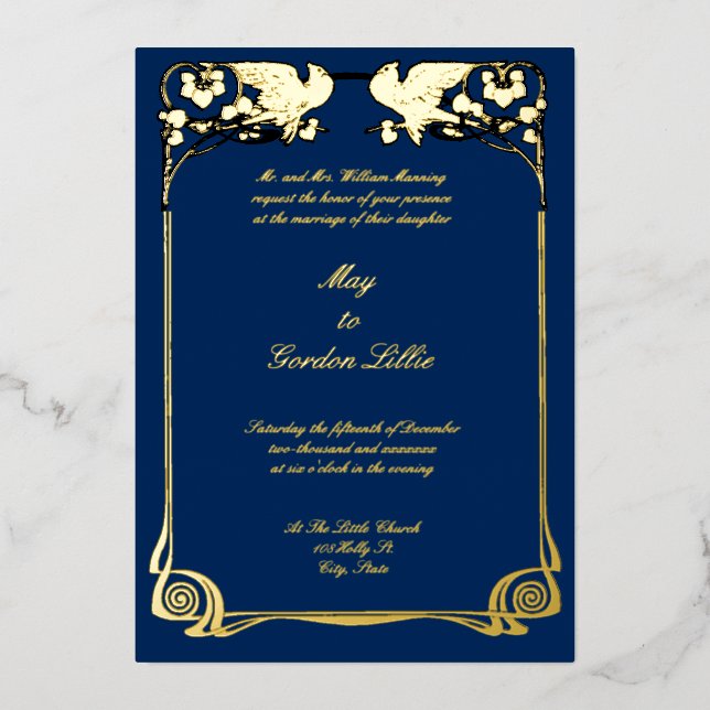 Vintage Art Nouveau Doves Border (Front)