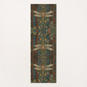 Vintage art nouveau dragonfly boho chic yoga mat