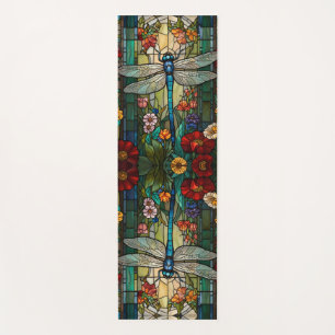 Vintage art nouveau dragonfly boho chic yoga mat