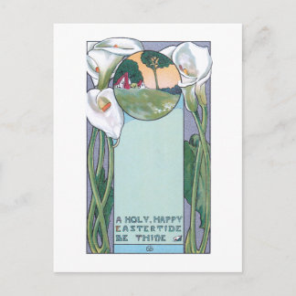 Vintage Art Nouveau Easter Calla Lilies Postcard