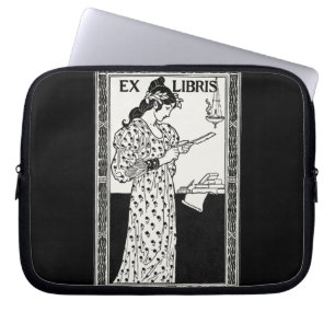 Vintage Art Nouveau Ex Libris  Laptop Sleeve