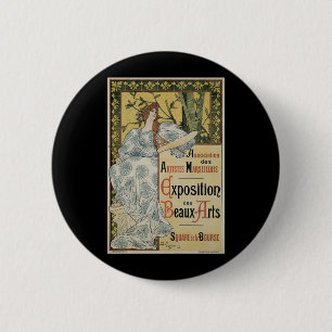 Vintage Art Nouveau, Exposition des Beaux Arts 6 Cm Round Badge