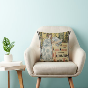 Vintage Art Nouveau, Exposition des Beaux Arts Cushion