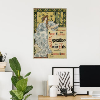 Vintage Art Nouveau, Exposition des Beaux Arts Poster