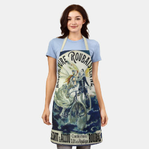 Vintage Art Nouveau Fairies, Bicycle Pierrot Moon Apron