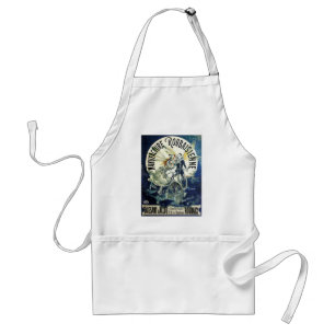 Vintage Art Nouveau Fairies, Pierrot Bicycle Moon Standard Apron