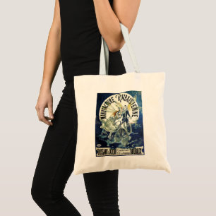Vintage Art Nouveau Fairies, Pierrot Bicycle Moon Tote Bag