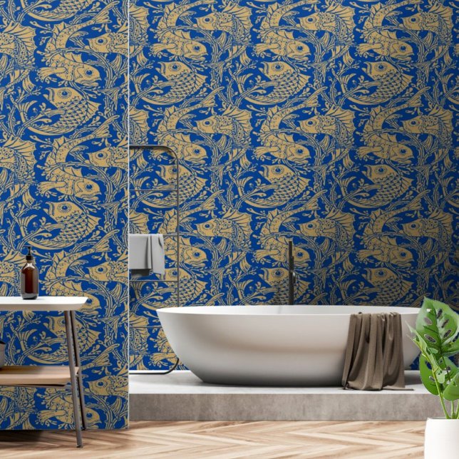 Vintage Art Nouveau Fish & Seaweed Pattern Wallpaper (Creator Uploaded)