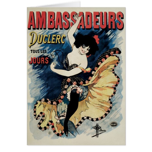 Vintage Art Nouveau Flamenco Dancer, Ambassadeurs (Front)