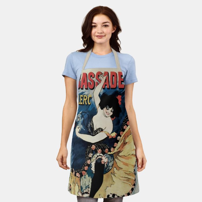 Vintage Art Nouveau Flamenco Dancer, Ambassadeurs Apron (Worn)