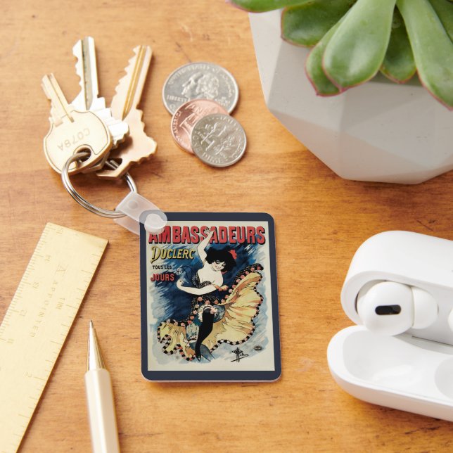Vintage Art Nouveau Flamenco Dancer, Ambassadeurs Key Ring (Desk)