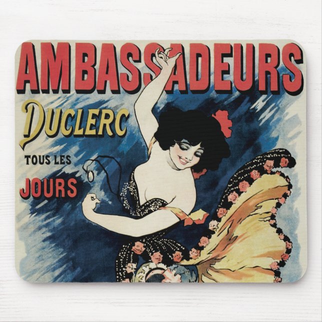 Vintage Art Nouveau Flamenco Dancer, Ambassadeurs Mouse Mat (Front)