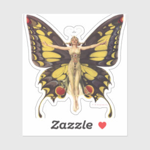 Vintage Art Nouveau "Flapper" With Butterfly Wings