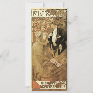 Vintage Art Nouveau Flirt Biscuits, Alphonse Mucha