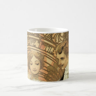 Vintage Art Nouveau Flirt Biscuits, Alphonse Mucha Coffee Mug