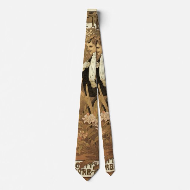 Vintage Art Nouveau Flirt Biscuits, Alphonse Mucha Tie (Front)
