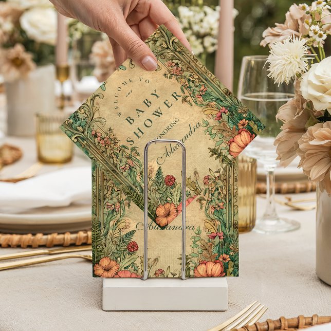 Vintage Art Nouveau Floral Baby Shower Napkin (Creator Uploaded)