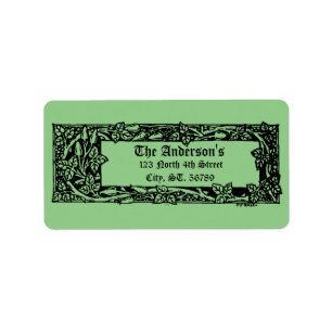 Vintage Art Nouveau Floral Border Label