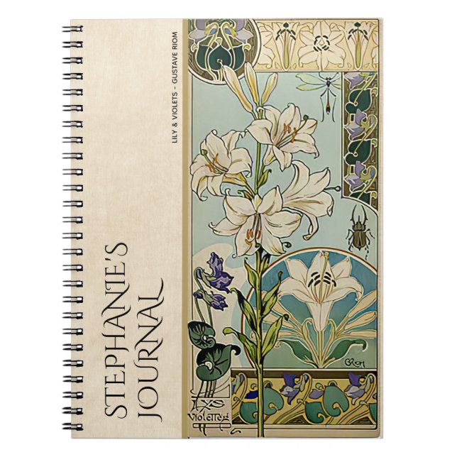Vintage Art Nouveau Floral Botanical  Journal (Front)