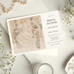 Vintage Art Nouveau Floral Bridal Invitation