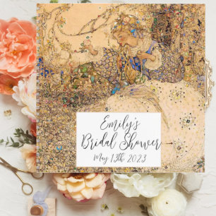 Vintage Art Nouveau Floral Bridal Shower Recipe Notebook