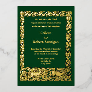 Vintage Art Nouveau Floral Foliage & Deer Border