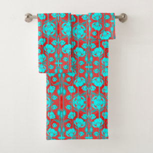 Vintage Art Nouveau Floral Garden Bath Towel Set