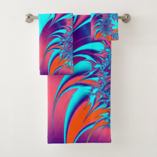 Vintage Art Nouveau Floral Garden  Bath Towel Set