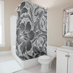 Vintage Art Nouveau Floral Garden  Shower Curtain