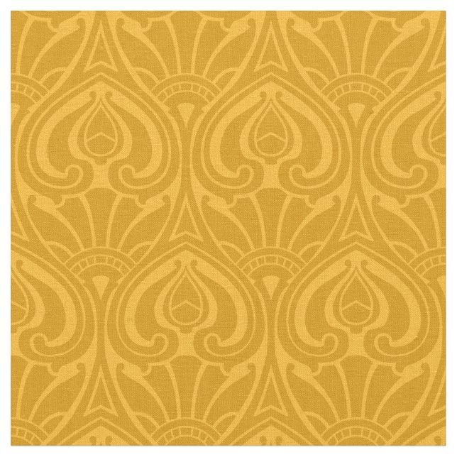 Vintage Art Nouveau Floral Pattern Fabric (Close Up)