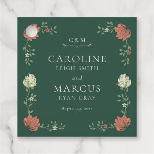 Vintage Art Nouveau Floral Wedding Favour Tags
