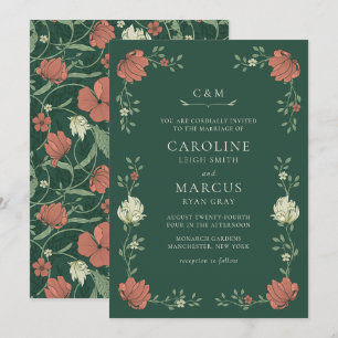 Vintage Art Nouveau Floral Wedding Invitation