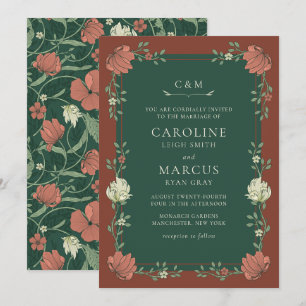 Vintage Art Nouveau Floral Wedding Invitation