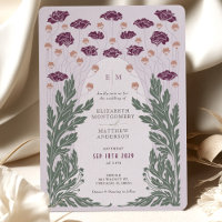 Vintage Art Nouveau Floral Wedding Lavender