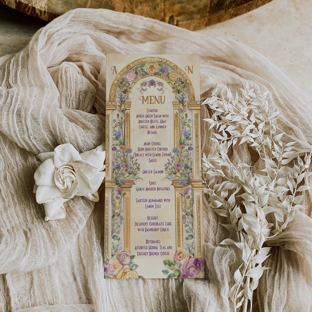 Vintage Art Nouveau Floral Wedding Menu (Creator Uploaded)