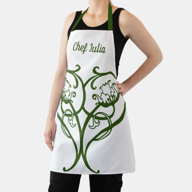 Vintage Art Nouveau Flowers in Heart Shape Apron (Insitu)