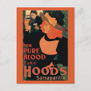 Vintage Art Nouveau, for pure blood, sarsaparilla Postcard