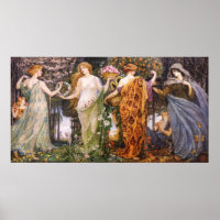 Vintage Art Nouveau Four Seasons by Walter Crane