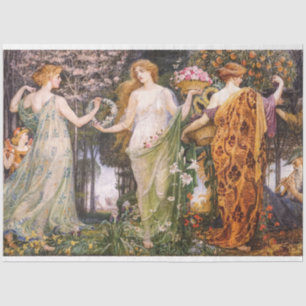 Vintage Art Nouveau Four Seasons by Walter Crane Tissue Paper