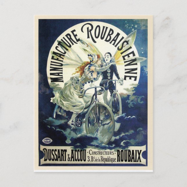 Vintage art nouveau French bicycle ad Postcard (Front)