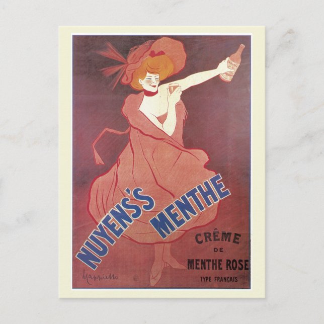 Vintage art nouveau French liquor ad Postcard (Front)