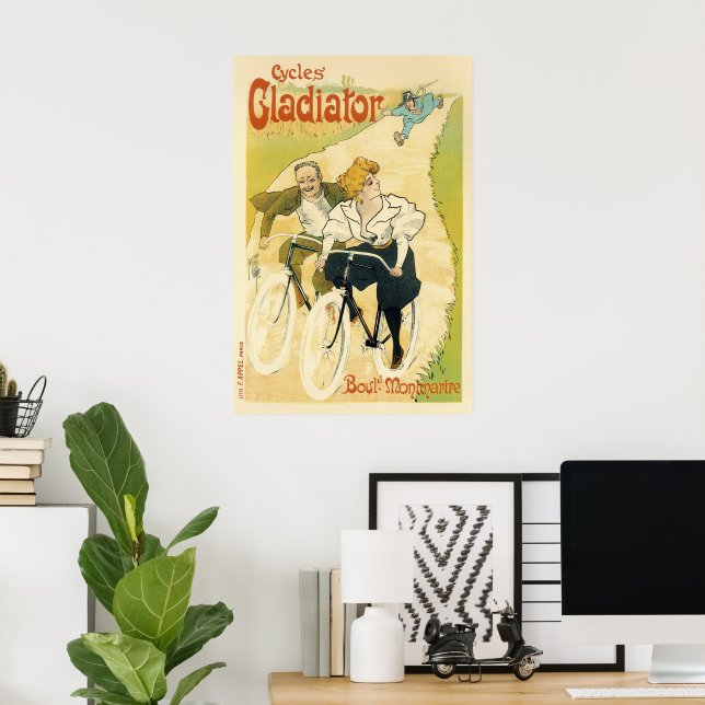 Vintage Art Nouveau, Gladiator Cycles Bicycles  Poster (Home Office)