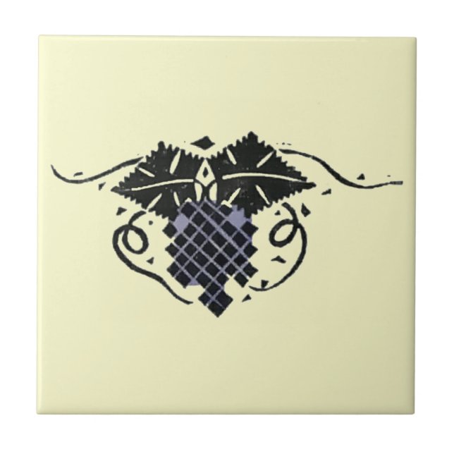 Vintage Art Nouveau Grapevine Tile (Front)