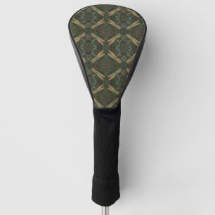 Vintage art nouveau green gold Dragonfly Golf Head Cover