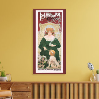 Vintage Art Nouveau Helm Cacao by Privat Livemont Canvas Print