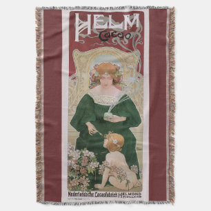 Vintage Art Nouveau Helm Cacao by Privat Livemont Throw Blanket