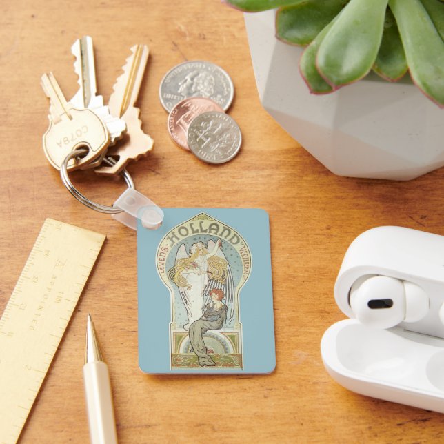 Vintage Art Nouveau, Holland Levensverzekering Key Ring (Desk)
